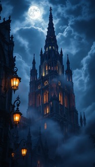 Free Moonlit Gothic Cathedral Image - Gothic, Cathedral, Spires ...
