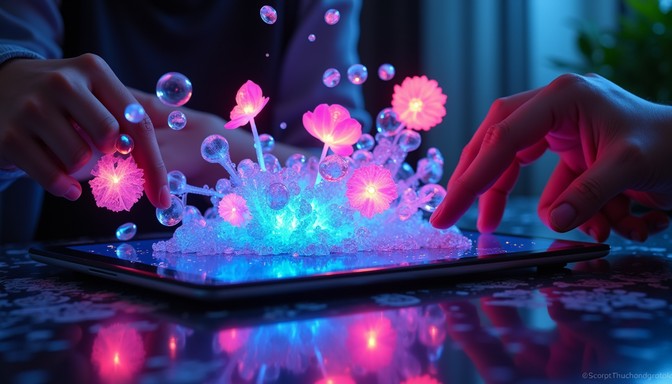 Download Magical Digital Bloom Image - Digital, Magical, Tablet | StockCake
