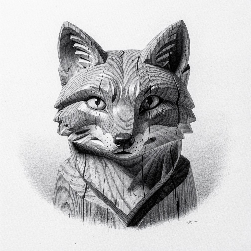 Graphitew Fox Free Carved Fox Portrait Image - Fox, Graphite, Pencil | Download at ...