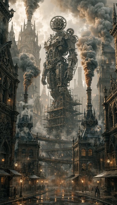 Steampunk Complex Free Steampunk City Colossus Image - Steampunk, Mechanical, Statue ...