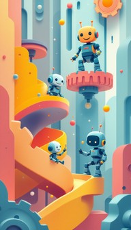 Free Robots Playing Together Image - Robots, Playground, Whimsical ...