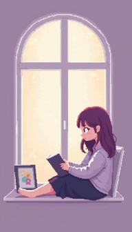 Read On Window Free Peaceful Window Reader Image - Girl, Reading, Window | Download at ...