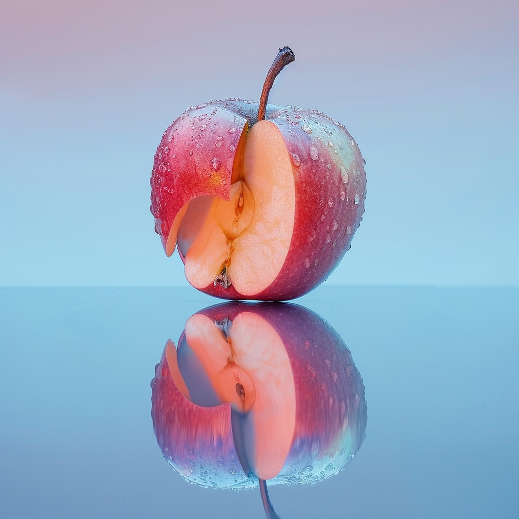 Free Sliced Apple Reflection Image - Apple, Reflection, Sliced ...