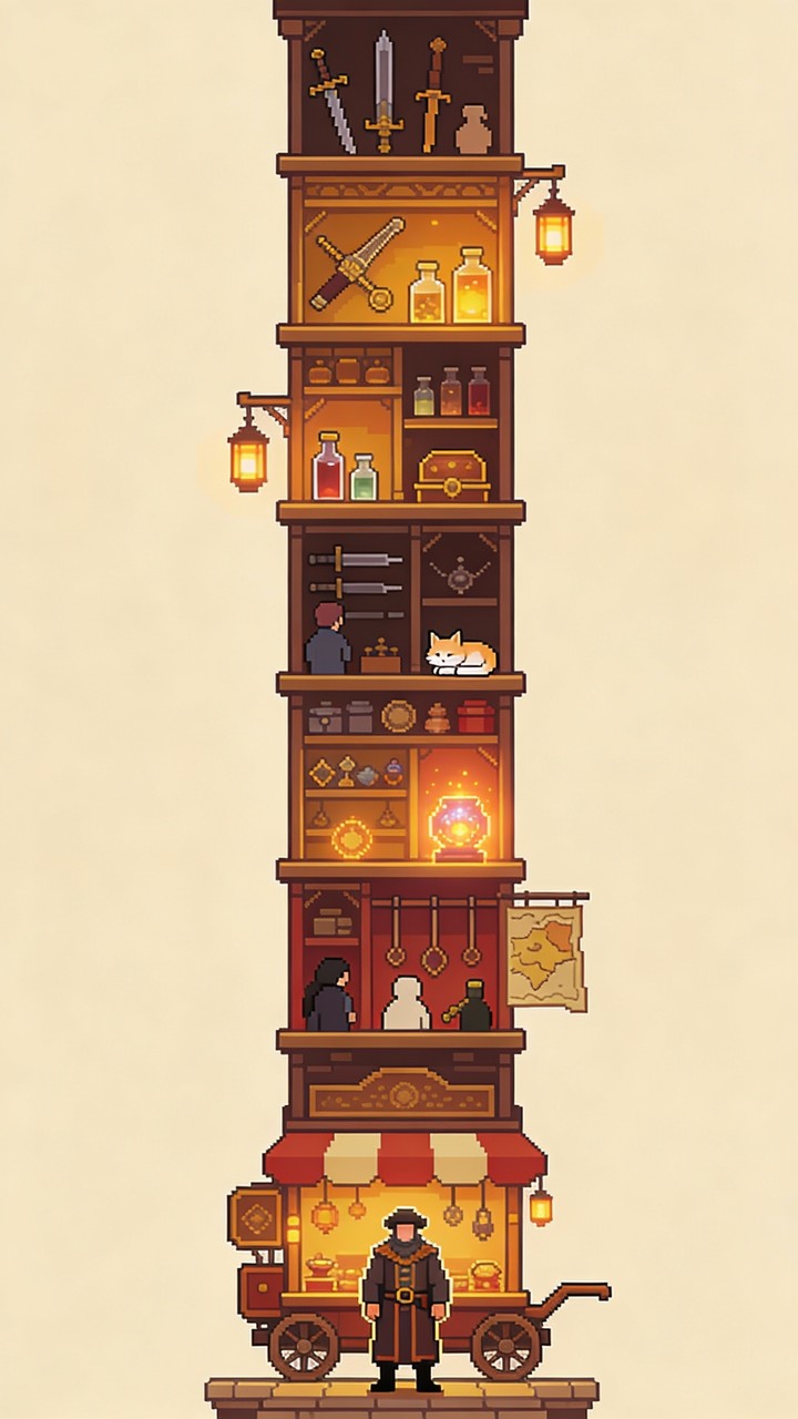 Free Pixel Fantasy Market Image - Pixel, Merchant, Tower | Download at ...