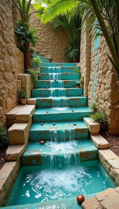 Free Cascading Turquoise Staircase Image | Download at StockCake