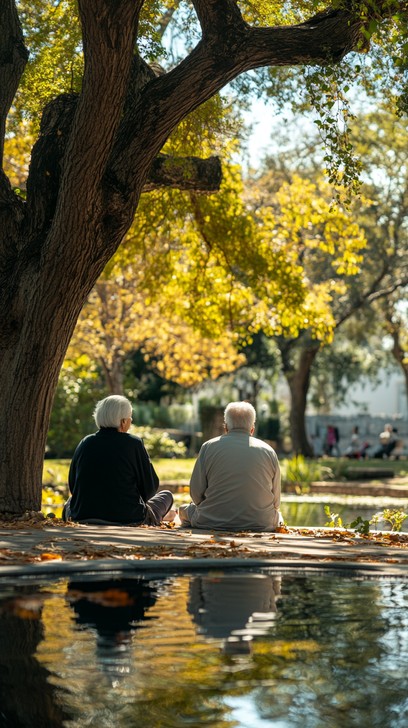 Fall Reminiscing Free Peaceful autumn conversation Image - Autumn, Elderly, Conversation ...