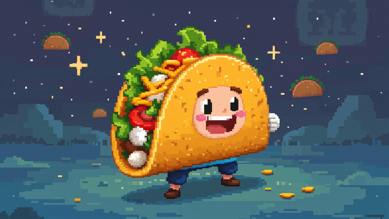 Free Happy Pixel Taco Image - Taco, Pixel, Character | Download at ...