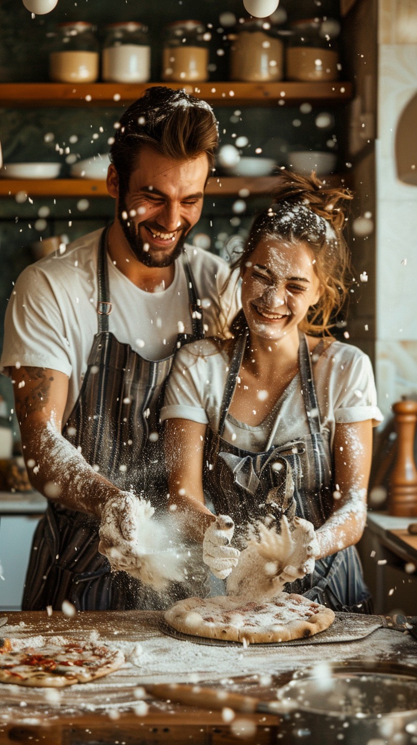 Free Joyful Baking Fun Image - Couple, Kitchen, Baking | Download at ...