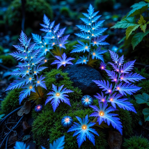 Fern Using Magic Free Luminescent Blue Ferns Image - Bioluminescent, Ferns, Glowing ...