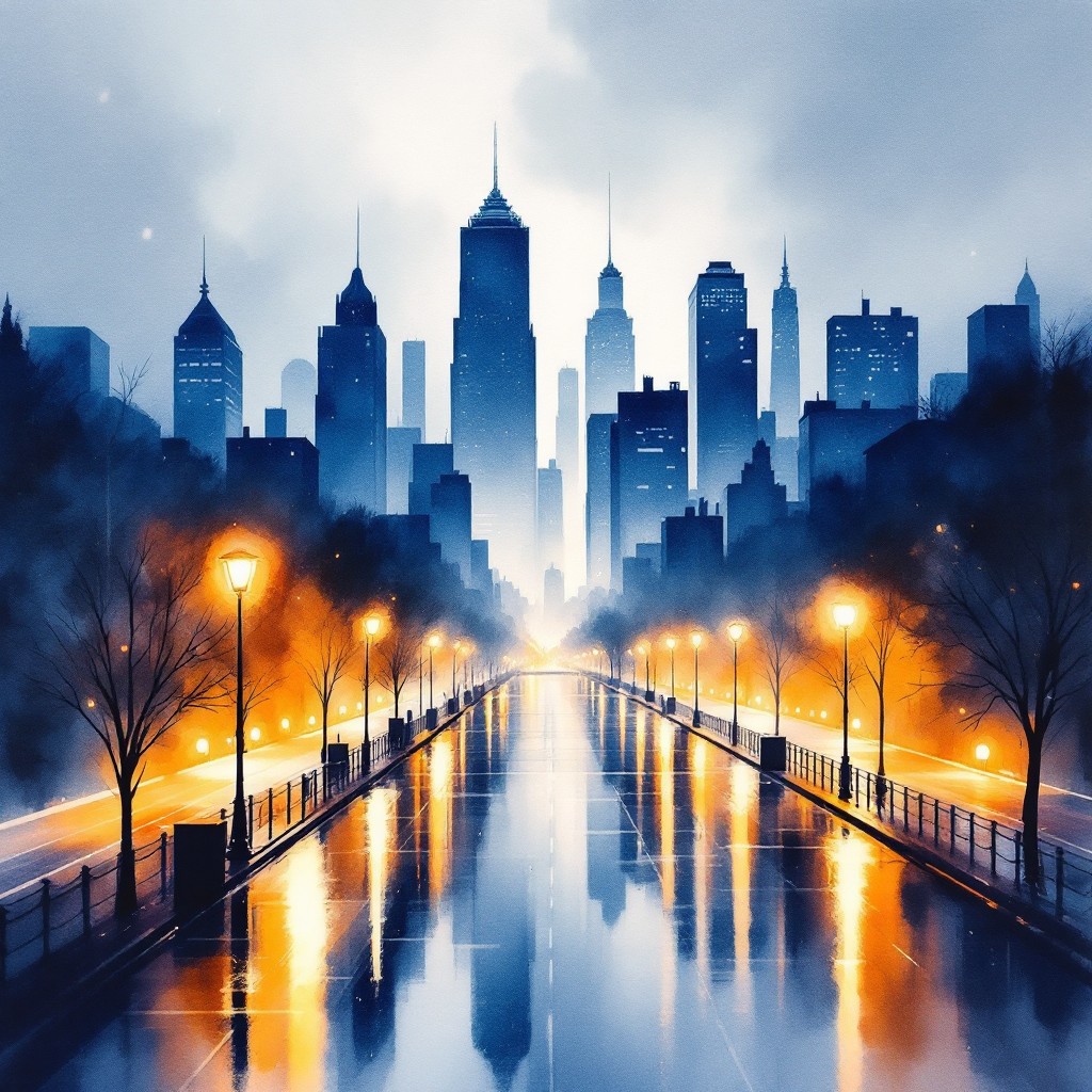 Free Glowing City Reflections Image - Cityscape, Twilight, Reflection ...