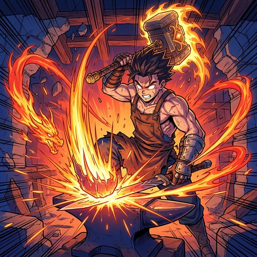 Free Forging Legendary Power Image - Blacksmith, Warrior, Anime ...