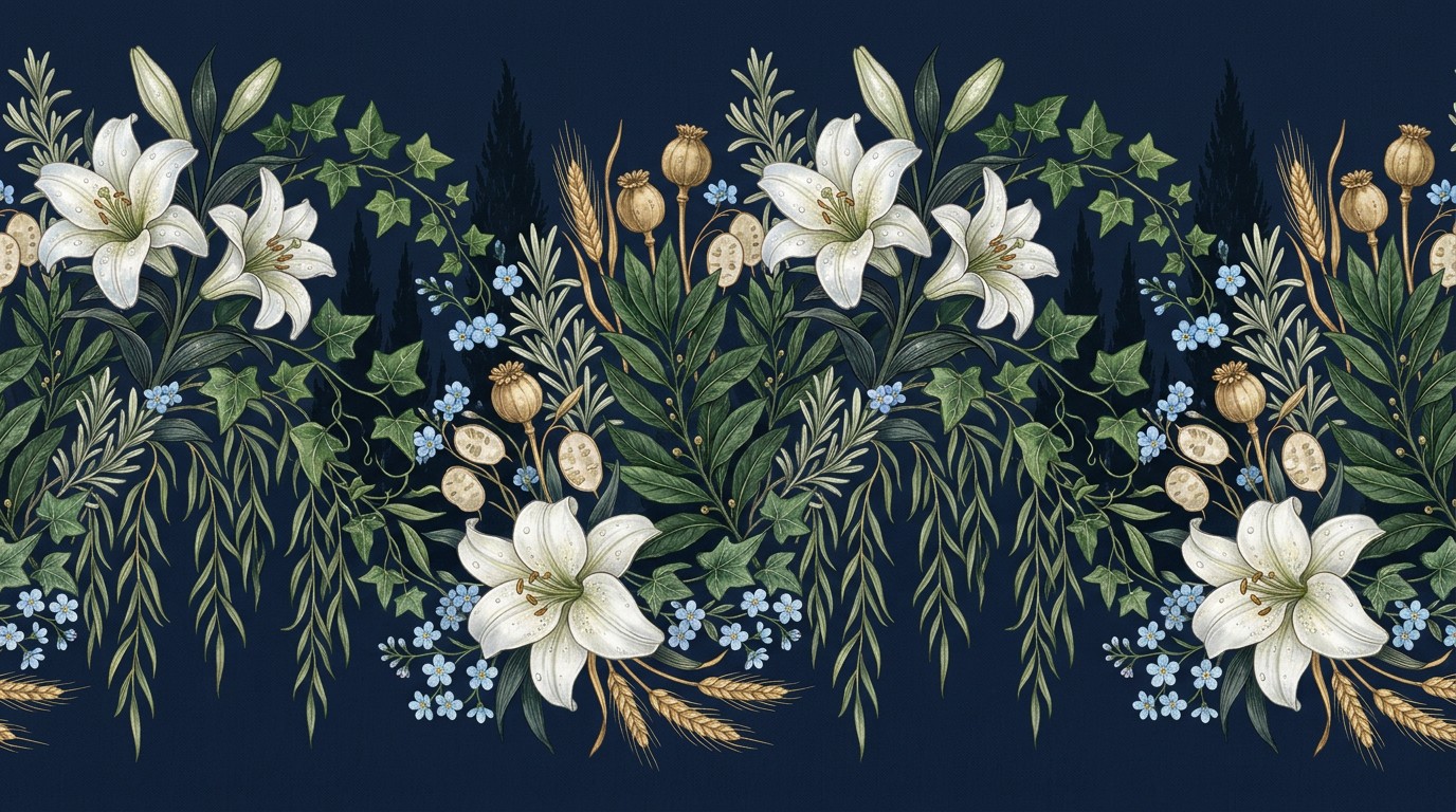 Memorial Design Pattern Free Memorial Garden Pattern Image - Botanical, Floral, Pattern ...