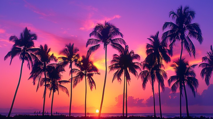 Free Sunset Palm Silhouettes Image - Sunset, Palms, Beach | Download at ...