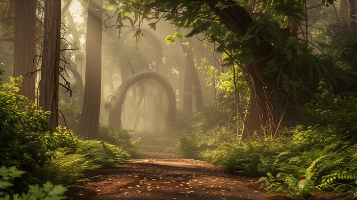Free Enchanted Forest Gateway Image - Forest, Pathway, Mist | Download ...