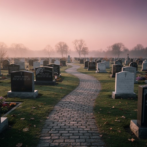 Free Twilight Memorial Path Image - Cemetery, Graveyard, Headstones ...