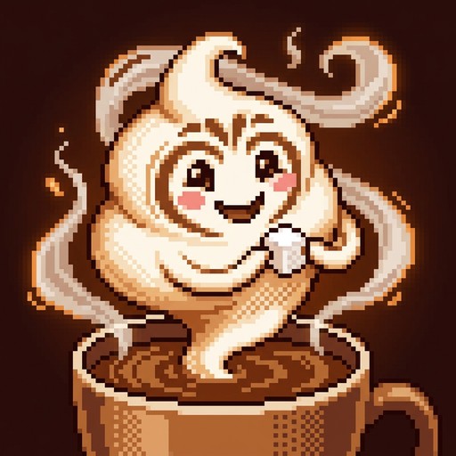 Free Coffee Foam Sprite Image - Pixel, Art, Sprite | Download at StockCake