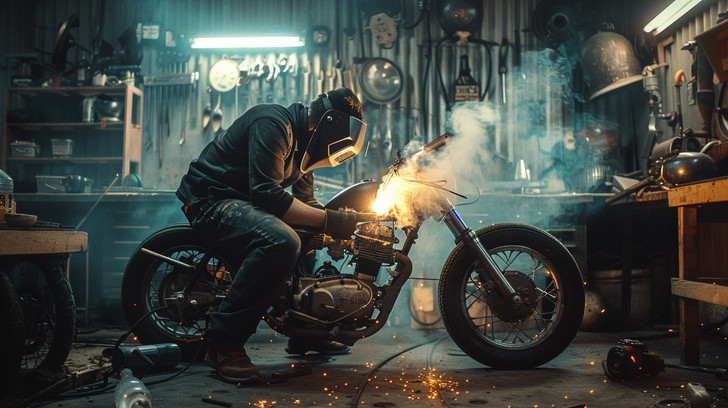 Free Welding Vintage Motorcycle Image - Mechanic, Welding, Motorcycle ...