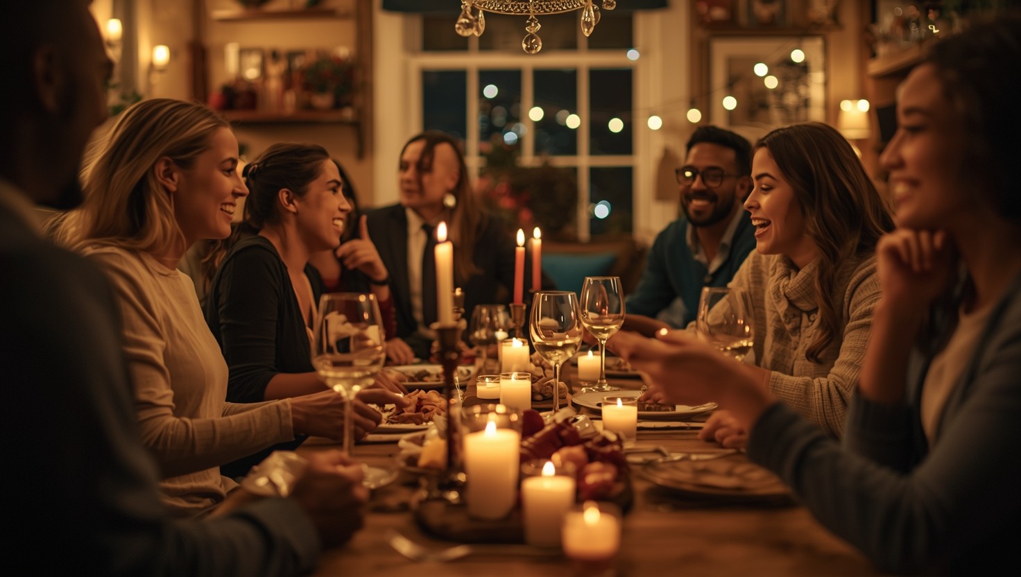 Free Golden Hour Feast Image - Dinner, Candlelight, Gathering ...