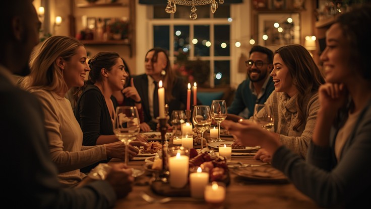 Free Golden Hour Feast Image - Dinner, Candlelight, Gathering ...