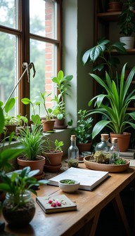 Free Botanical window sanctuary Image - Plants, Botanical, Workspace ...