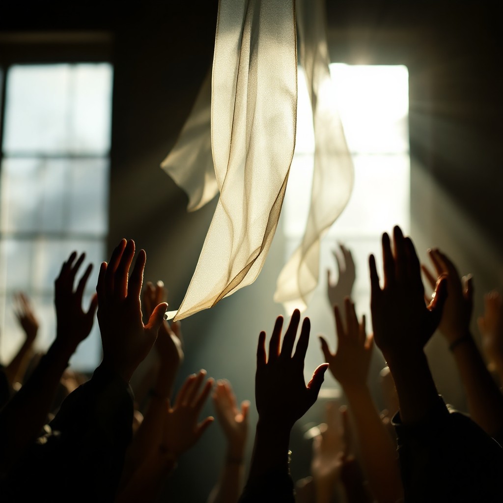 Free Hands Reaching Skyward Image - Hands, Ribbon, Light | Download at ...