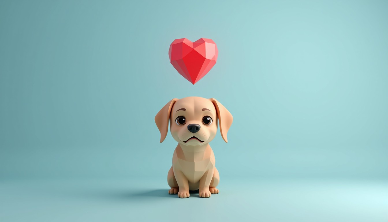 Free Low-Poly Puppy Heart Image - Puppy, Heart, Geometric | Download at ...