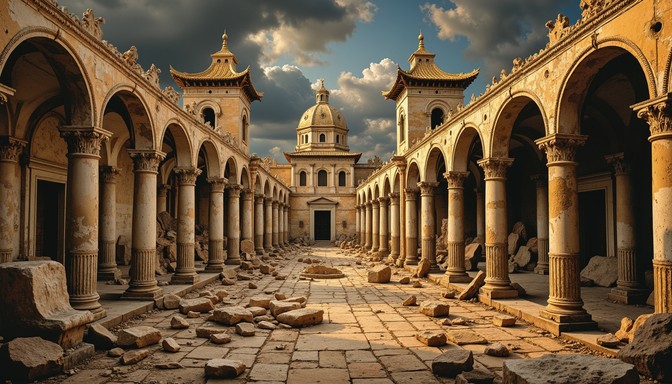 Free Forgotten Columned Courtyard Image - Ruins, Columns, Architecture ...