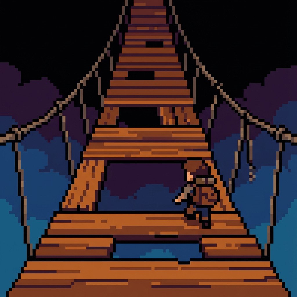 Free Perilous Bridge Crossing Image - Bridge, Pixel, Rope | Download at ...