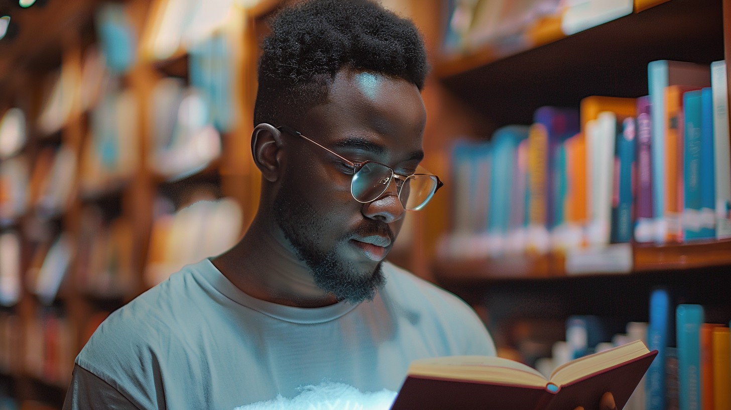 Library With Reading Free Reading in Library Photo - Reading, Library, Books | Download at ...