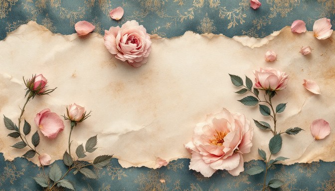 Parchment Colour Roses Free Vintage Rose Composition Image - Roses, Vintage, Parchment ...