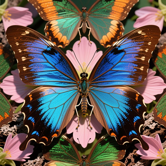 Free Iridescent Butterfly Tessellation Image - Butterfly, Iridescent ...