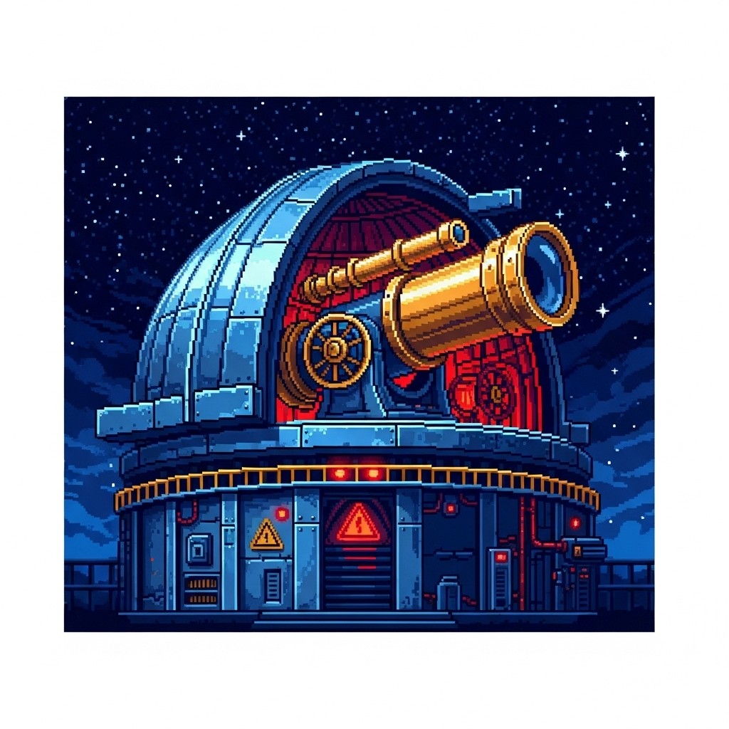 Free Cosmic Observatory Pixel Image - Observatory, Telescope, Pixelart ...
