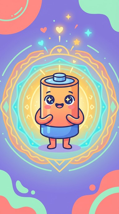 Free Glowing Battery Character Image - Battery, Character, Cute ...