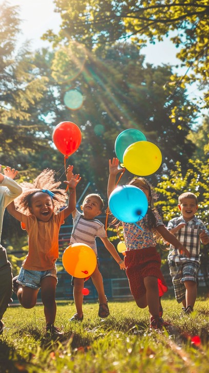 Free Joyful Balloon Chase Image - Children, Balloons, Joyful | Download ...