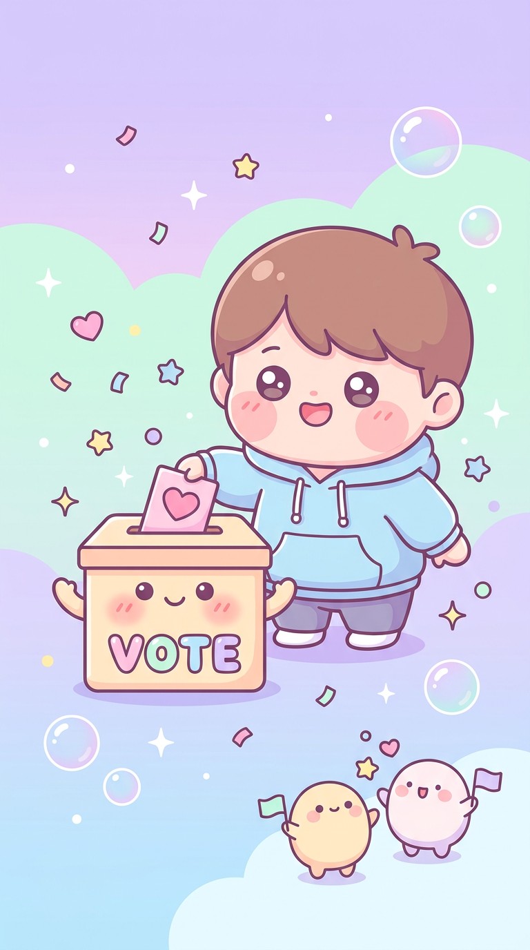 Cute Voting Roster Free Cute Voting Celebration Image - Kawaii, Chibi, Illustration ...