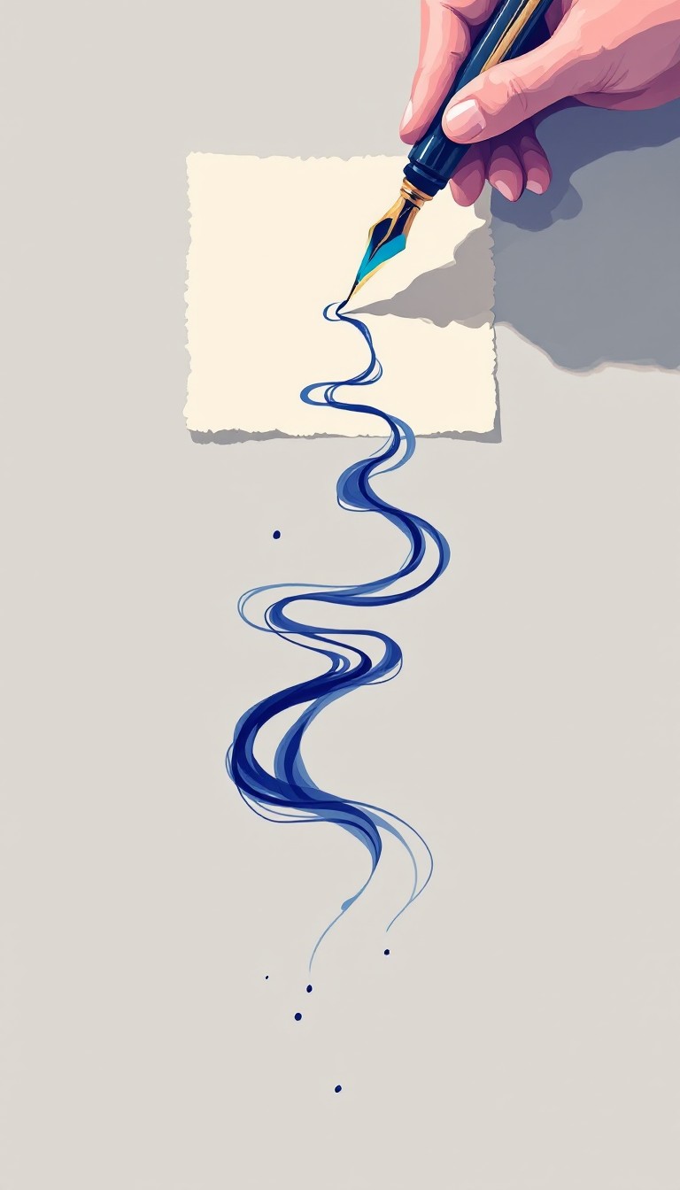 Free Flowing Blue Line Photo - Blue, Ink, Flow | Download at StockCake