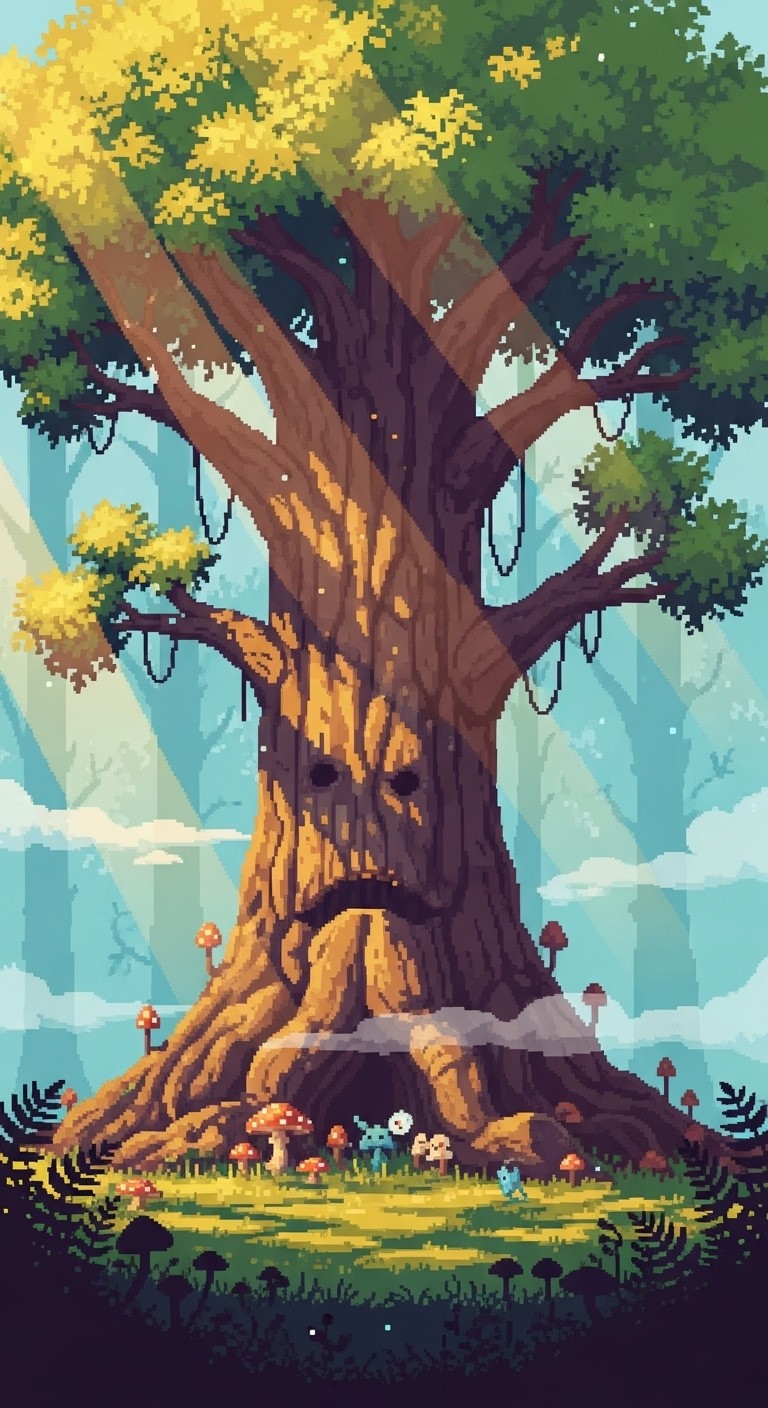 Free Ancient Forest Guardian Image - Pixel, Art, Tree | Download