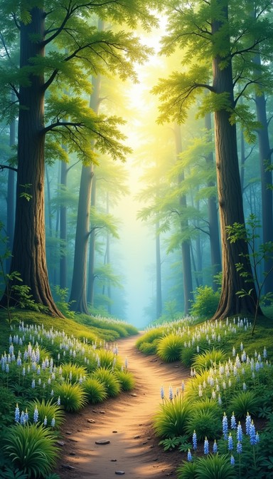 Free Enchanted Forest Path Image - Forest, Path, Sunbeams | Download at ...