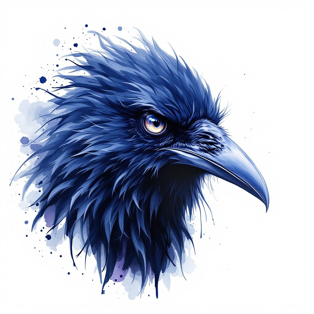 Free Mysterious Blue Raven Image - Raven, Watercolor, Blue | Download ...