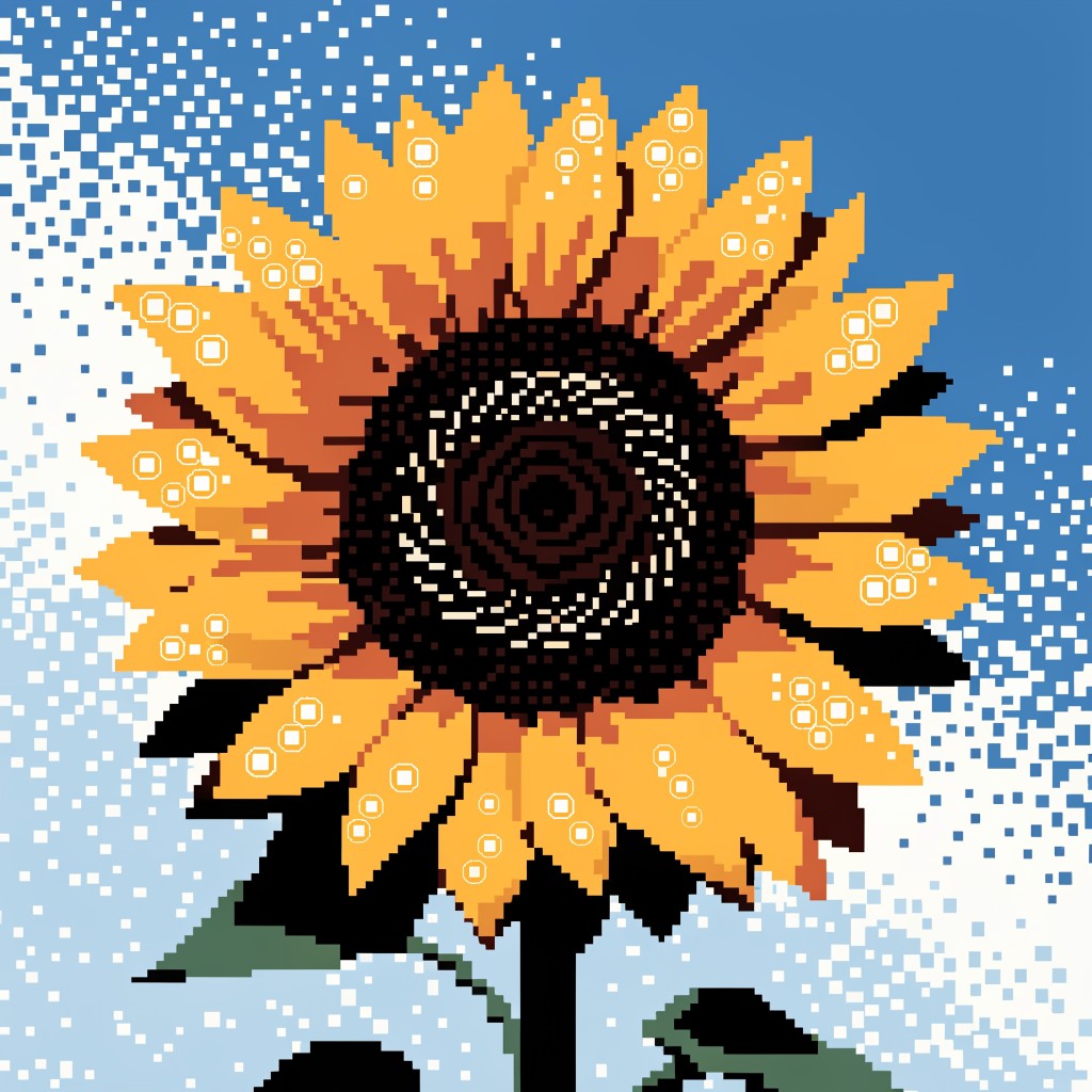 Free Pixel Sunflower Bloom Image - Pixel, Sunflower, Retro | Download ...