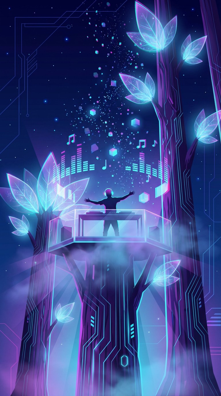 Free Neon Forest Concert Photo - Cyberpunk, Dj, Synthwave | Download at ...