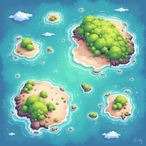 Free Watercolor Pixel Archipelago Image - Archipelago, Pixelart ...