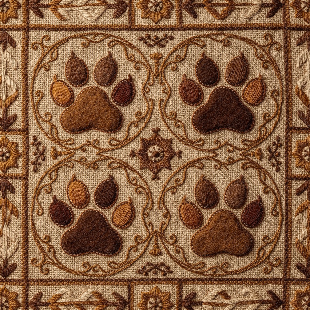 Free Handwoven Paw Pattern Image - Textile, Pattern, Paw | Download at ...