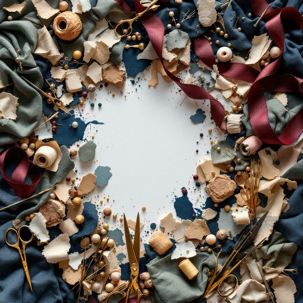 Simple Mandala Using Materials Free Crafting Materials Mandala Image - Craft, Scissors, Ribbon ...