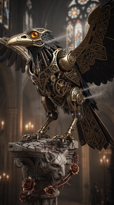 Clockwork Raven Token Free Clockwork Gothic Raven Image - Steampunk, Raven, Mechanical ...