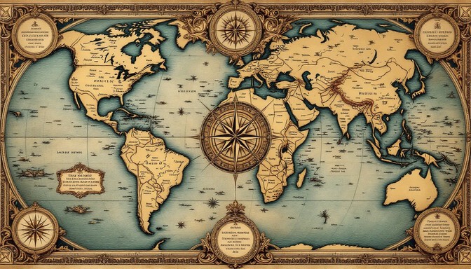 Free Medieval Market Map Image - Cartography, Medieval, Compass ...