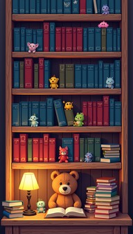 Free Magical Pixel Bookshelf Image - Bookshelf, Pixel, Kawaii ...