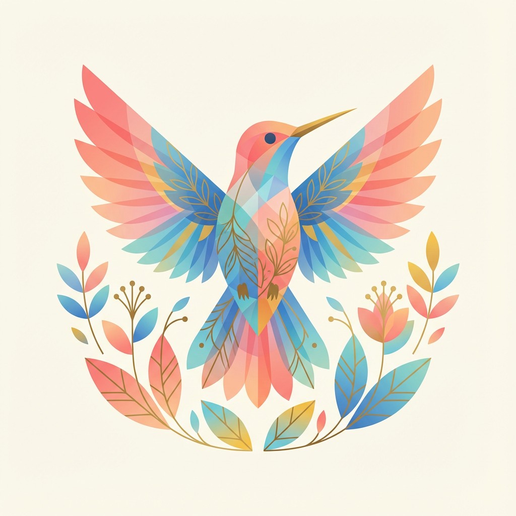 Hummingbird Geometry Free Geometric Hummingbird Flight Image - Hummingbird, Bird ...