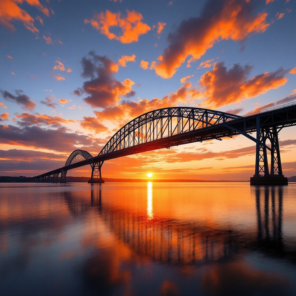 Free Sunset Bridge Reflection Image - Bridge, Sunset, Reflection ...