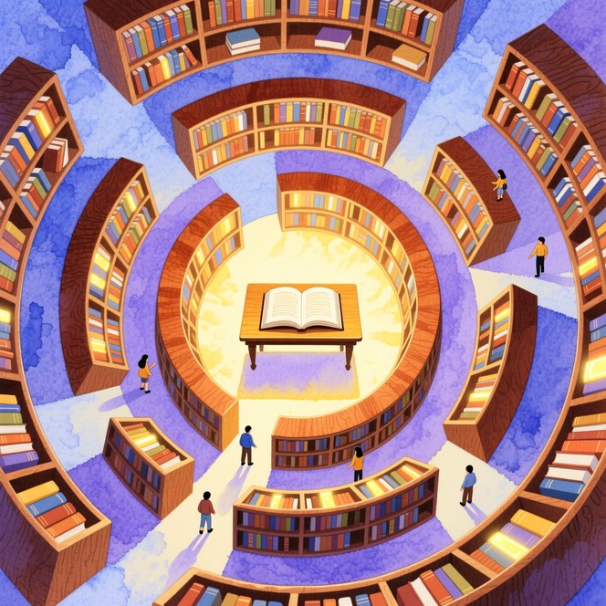 Free Spiral Book Maze Image - Books, Library, Labyrinth | Download at ...